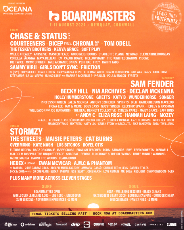 Boardmasters Music Headliner Line Up